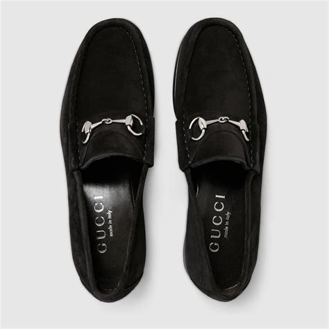 gucci black suede horsebit loafers|gucci suede horsebit loafers men's.